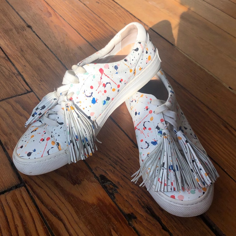 Loeffler Randall Logan Paint Splatter Sneakers